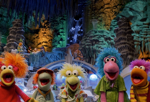Muppets on stage at the Make, Believe, Magic The Worlds of the Jim Henson Company show