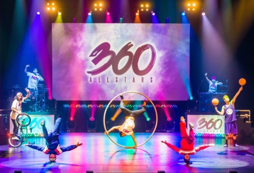Performers on stage 360-ALLSTARS