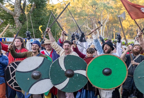 Participants at the Abbey Medieval Festival