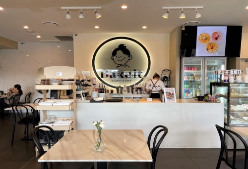 Counter inside Bake It Bakery & Cafe, Underwood