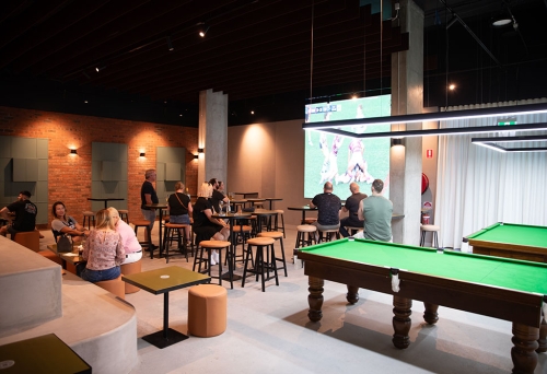 Pool tables at The Ballpark Portside Wharf