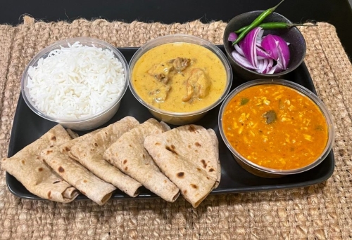 Display of Indian food at BeeJay's Home Kitchen