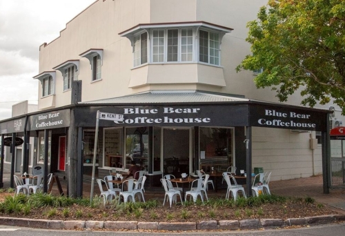Exterior of Blue Bear Coffeehouse, New Farm 