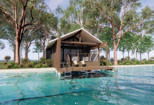 Overwater villa at Big4 Sandstone Point Holiday Resort