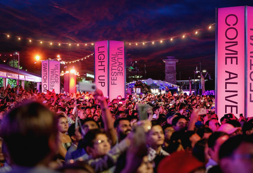Crowds at Brisbane Festival Festival Village 
