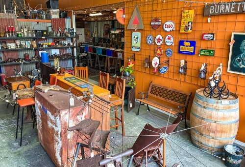Retro items for sale inside Country To City Junktiques, Brendale 