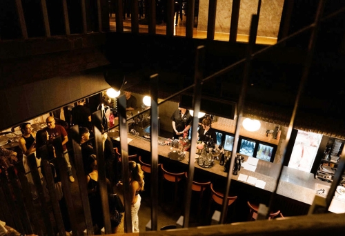 Looking down on crowd at Never Enough