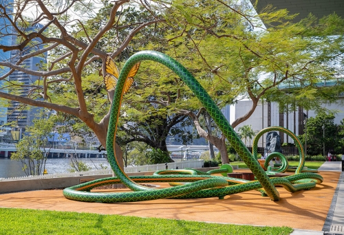 The Big Hose out front of GOMA