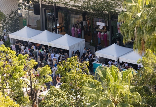 Aerial view of James Street Food & Wine Trail 