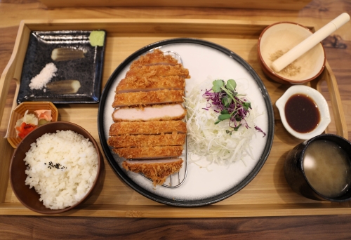 Premium katsu dishes on timber tray at KatsuCo Japanese Restaurant 
