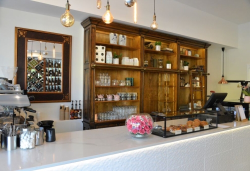 Counter inside Little Glass Room Espresso Bar, Mt Gravatt