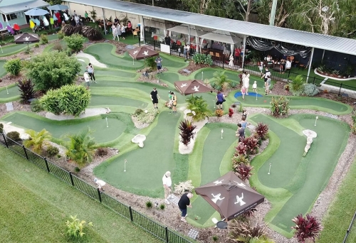 Aerial view of Mt Gravatt Mini Golf