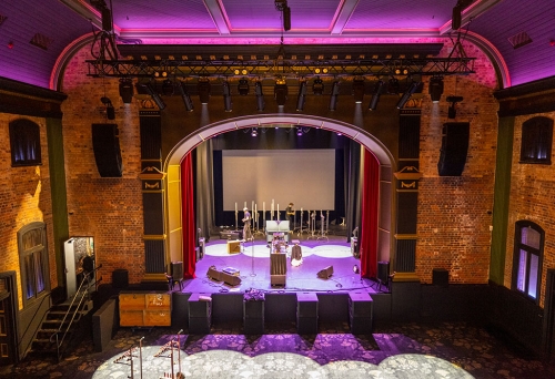 Looking down to the stage inside the Princess Theatre, Woolloongabba