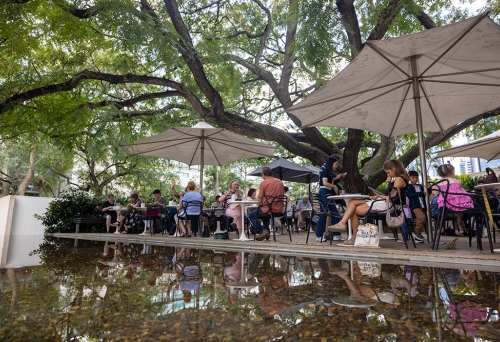 Al fresco seating at QAG Cafe 