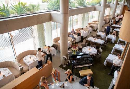 Vie of dining room from top floor at SK Steak & Oyster