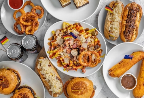 Display of German cuisine at Bavarian Sizzle Coorparoo 