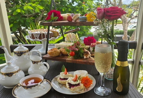 High tea Buffet on verandah at Grays