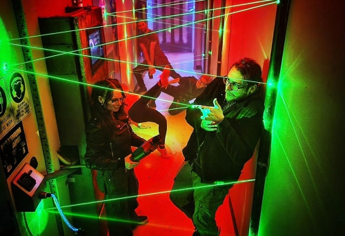 People with lasers in Project Immersive Escape Rooms