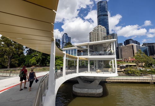 Kangaroo Point Bridge entry to Stilts Dining