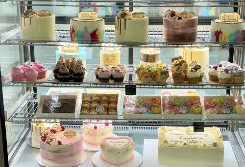 Selection of cakes at Vanilla Pod