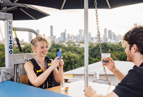 Couple sitting at Vertigo