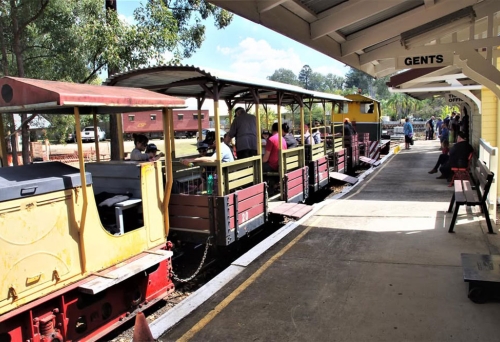 Carraiges of Heritage Train Rides Woodford Railway at Woodford Station platform