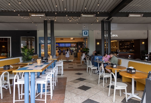Outdoor seating at The Yiros Shop