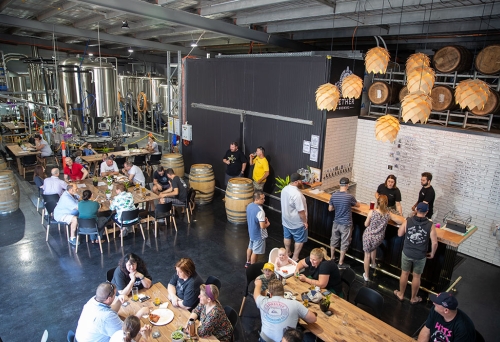 People congregating inside Aether Brewing Northgate