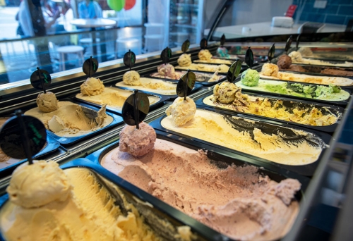 Ice creams on display at Lick! Ice Cream 