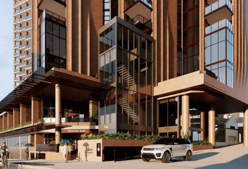 Render of exterior of Function Well flagship fitness & wellness hub at West End