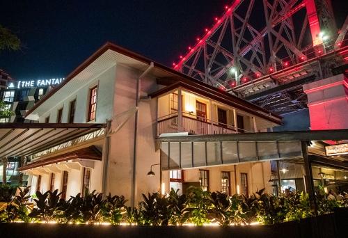 Exterior of Stanley Howard Smith Wharves at night