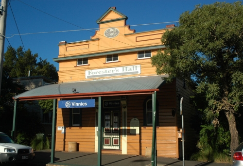 Forester’s Hall shop front buiding on Latrobe Tce Paddington