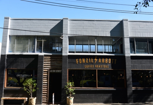 Exterior of Fonzie Abbott Roastery, Brewery & Distillery
