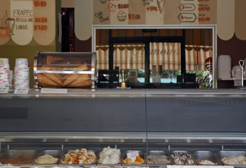 Counter inside Gelateria Cremona