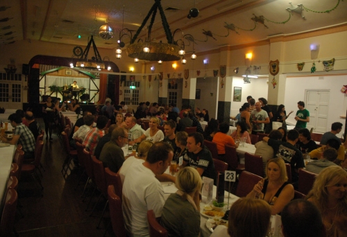 People dining inside The German Club