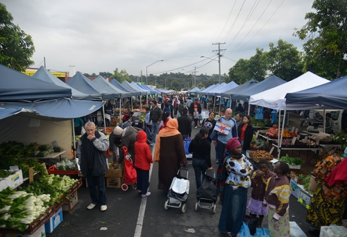 Crowd of shoppers Global Food Markets