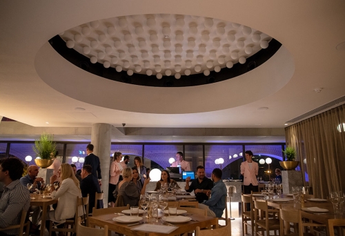 People dining side Hellenika James St Fortitude Valley at night