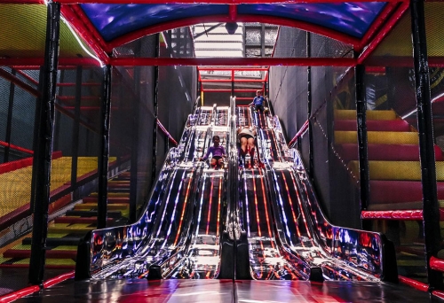 Big slide in adventure park