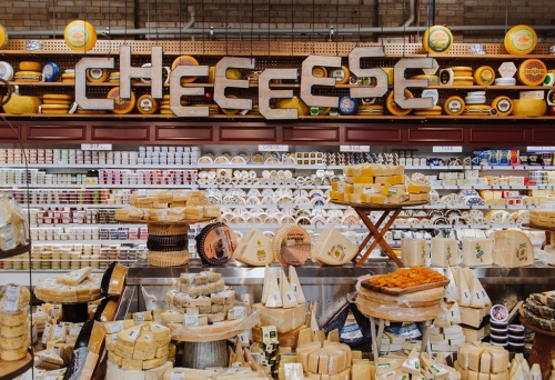 harris Farm markets cheese shelf