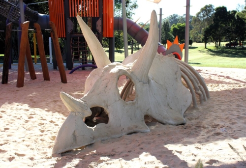 Dinosaur play equipment Riverdale Park