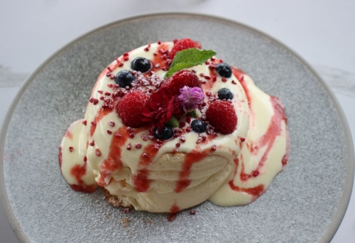 Souffle Japanese pancake on plate