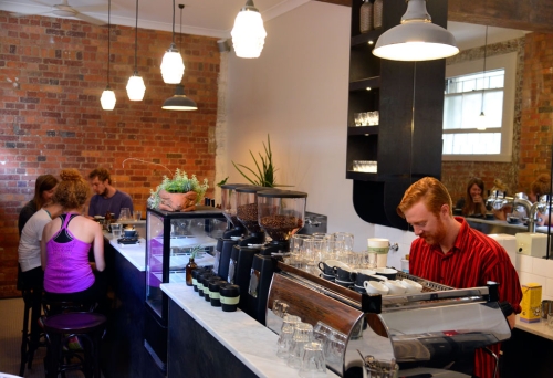Interior of John Mills Himself Cafe, Brisbane CBD