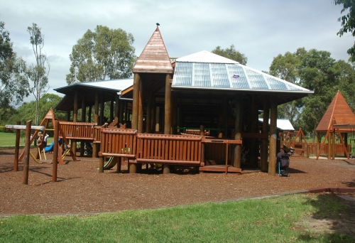 Kids fort inside Kidspace 7th Brigade Park in Chermside