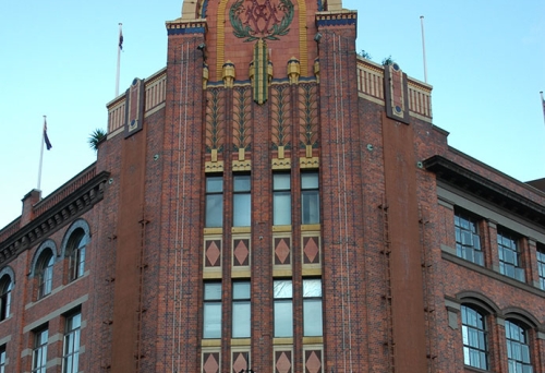 Corner facade of McWhirter's Building