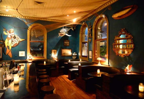 The Mermaid Lounge bar and booths upstairs in Lefty's
