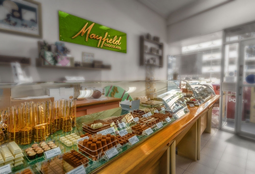 Counter inside Mayfield Chocolates