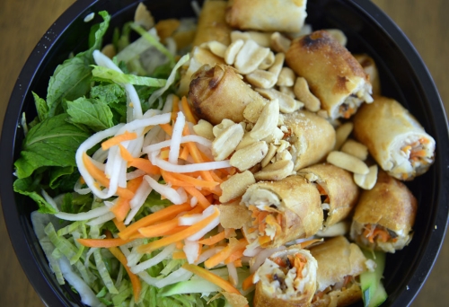 Bowl of take awya Vietnamese food