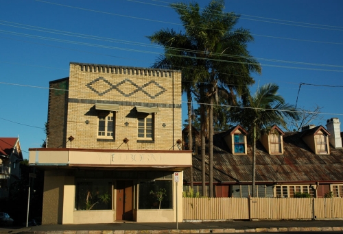 Princess Row featuring the old chinaman's shop and row of terrace houses on Petrie Terrace.