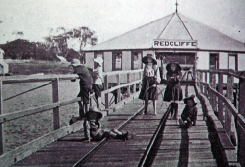 Kids playing on Redcliffe Jetty in early 1900's.