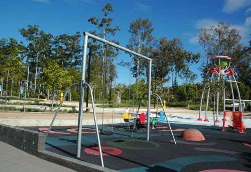Playground equipment in Robelle Domain Park 